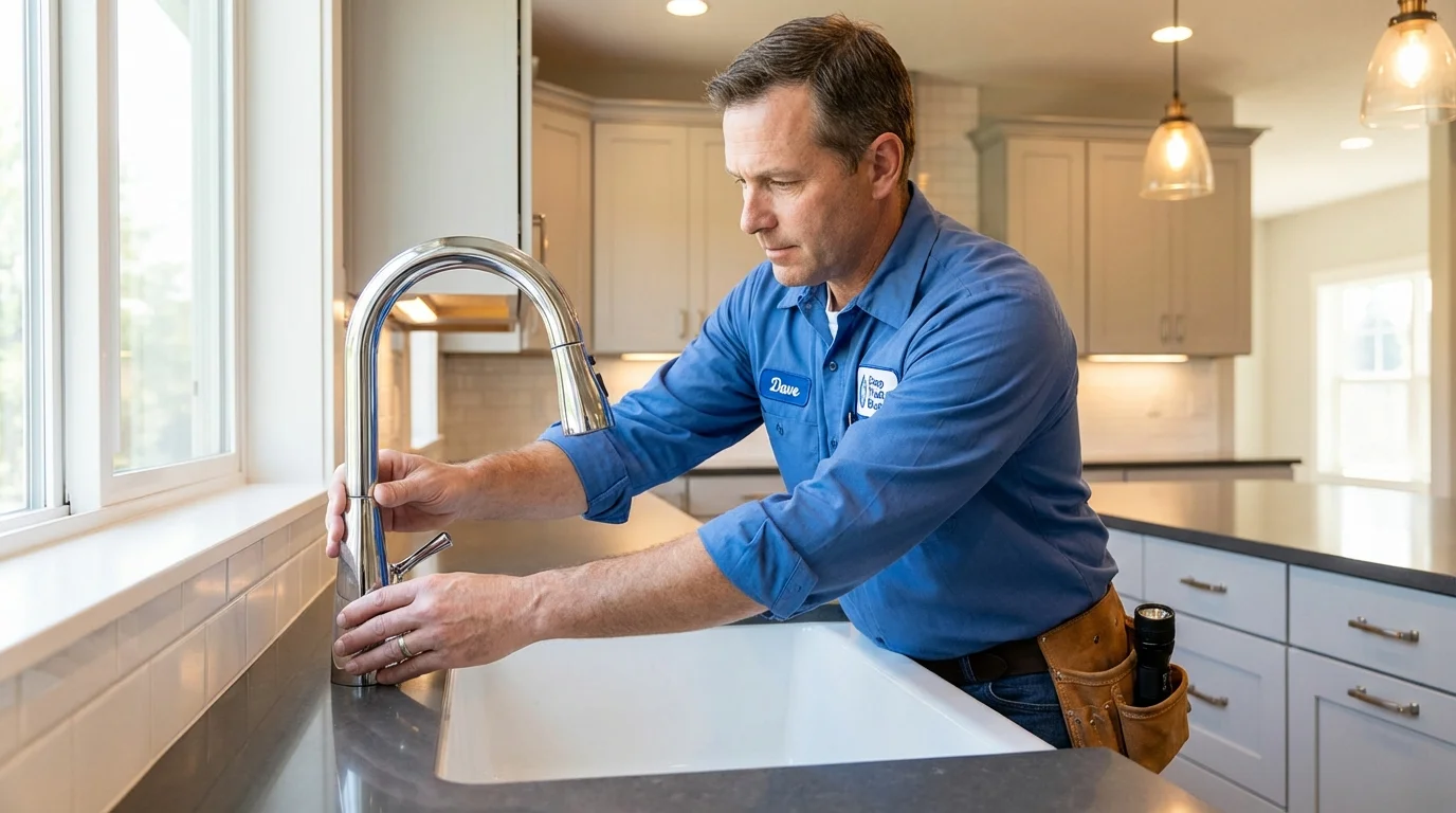 Kitchen faucet installation by Johns Plumbing LLC in Cranston